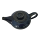 Blue glazed stoneware ceramic teapot Signed Pictogram Signature to identify