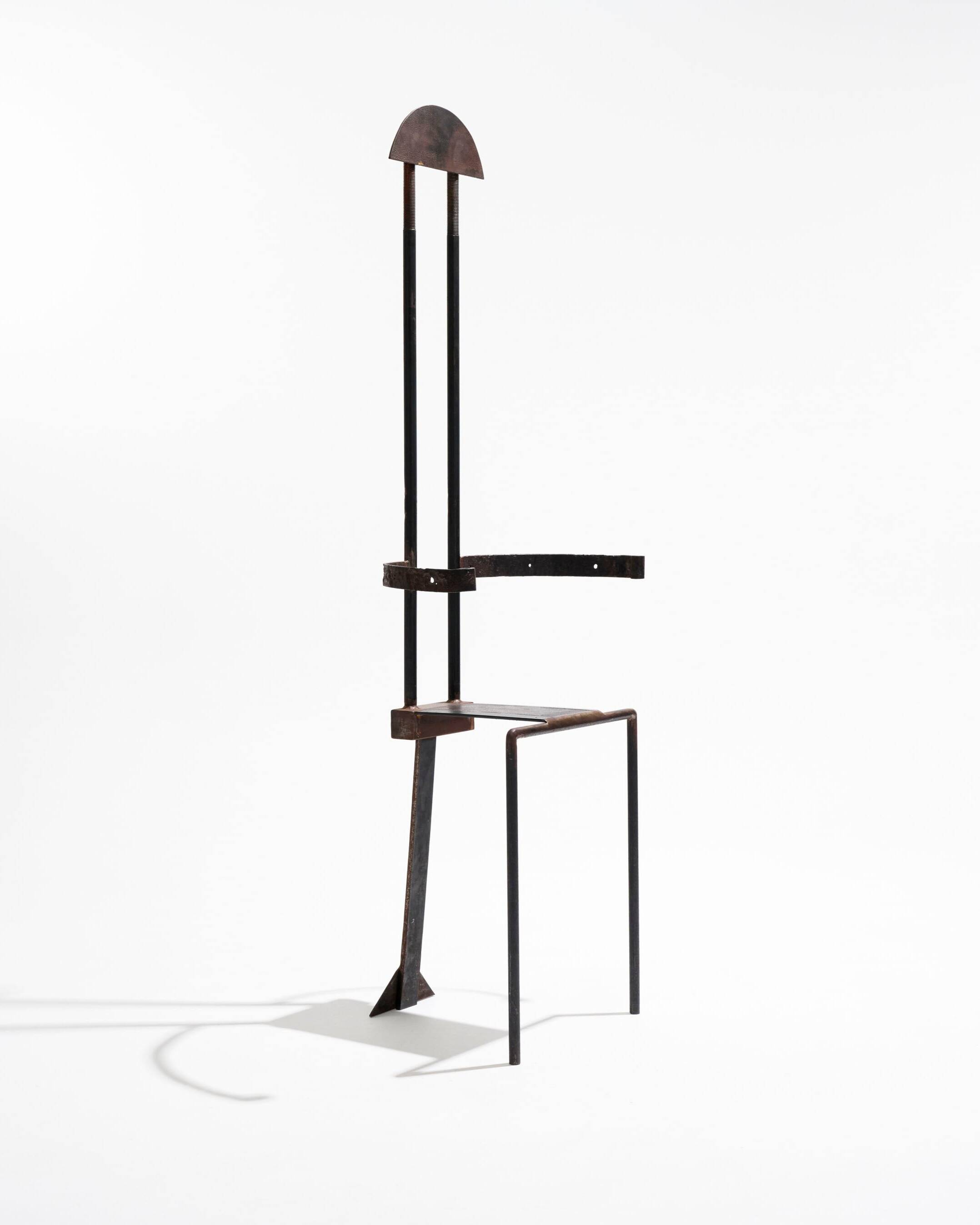 Sculptural steel chair, 1980s