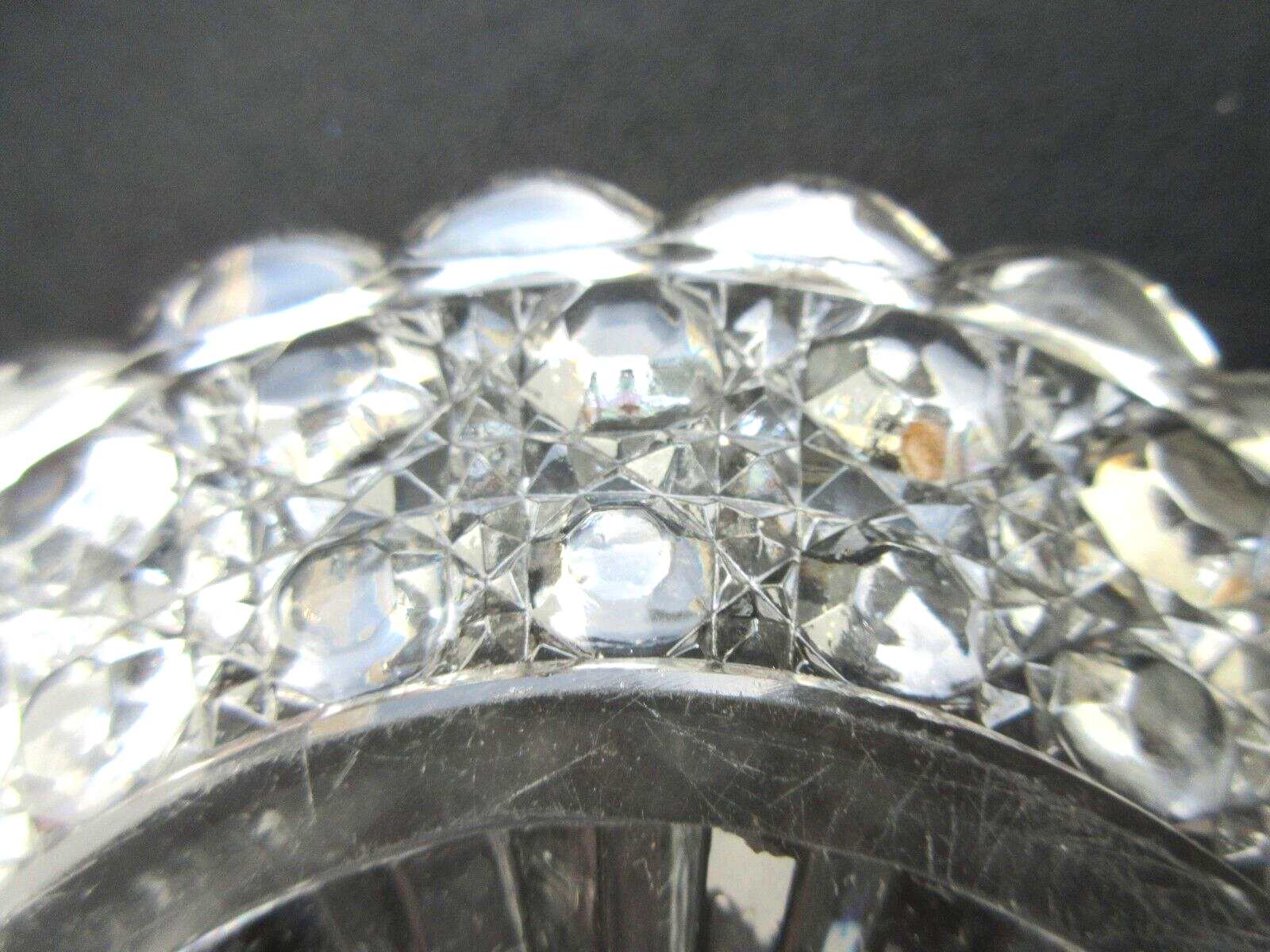 Underwear of decanter or bottle, crystal with diamond points signed BACCARAT