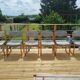 Ensemble de 6 chaises traineau, années 70