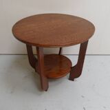 Art bDeco round oak coffee table