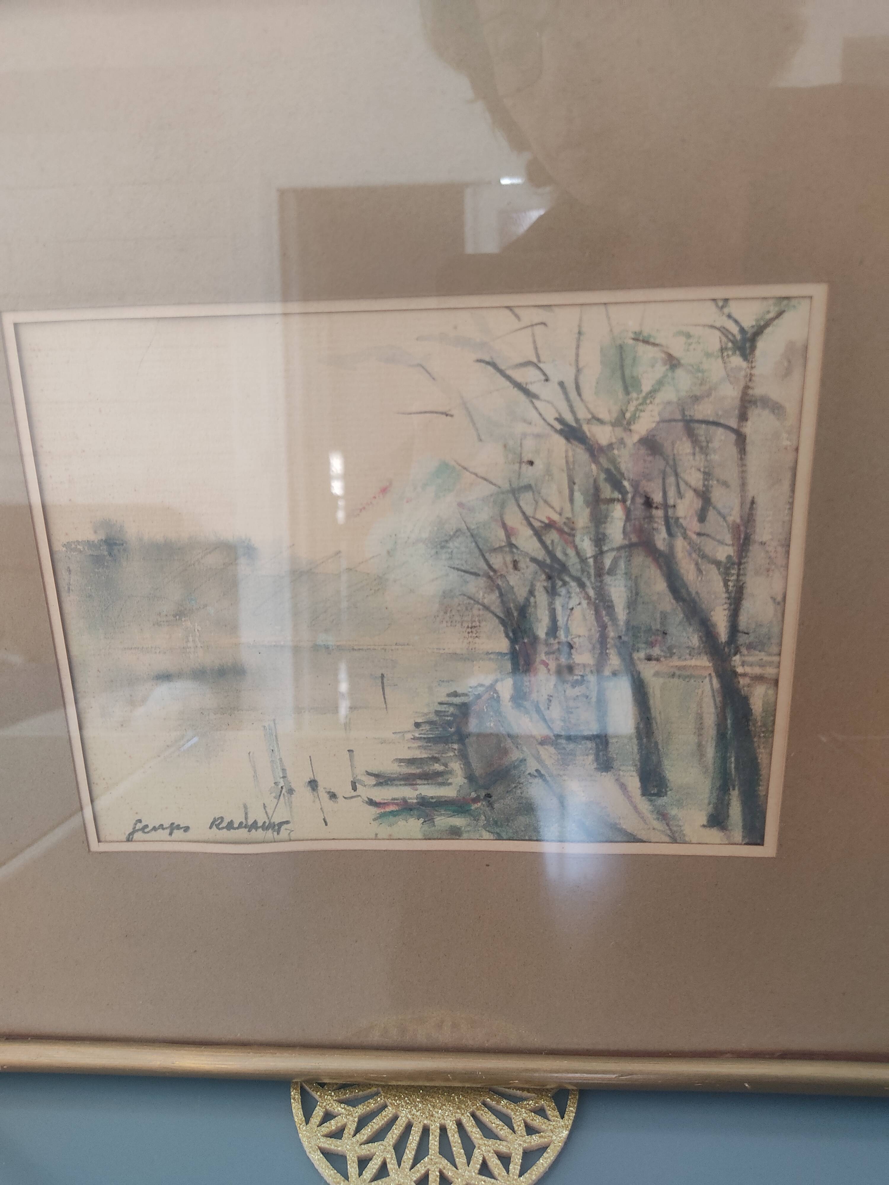 Ancienne aquarelle la seine de georges rouault