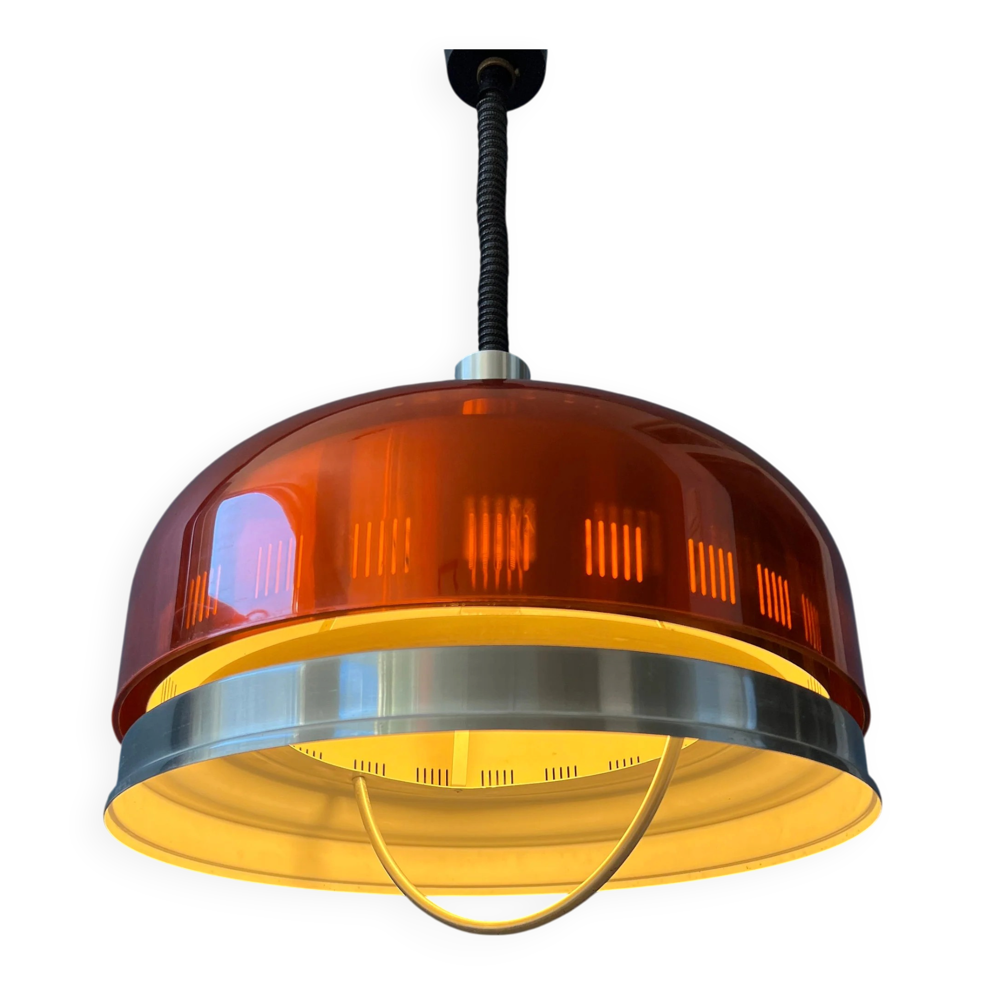 Suspension UFO Space Age orange transparente