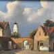 Lively Dutch or Flemish village square