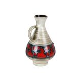 West germany vase dumler breiden red beige collector's item 21cm
