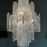 Transparent diamond strips “listelli” murano glass chandelier