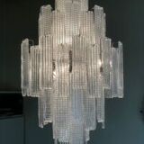 Suspension transparentes modernes « listelli » lustre en verre de murano