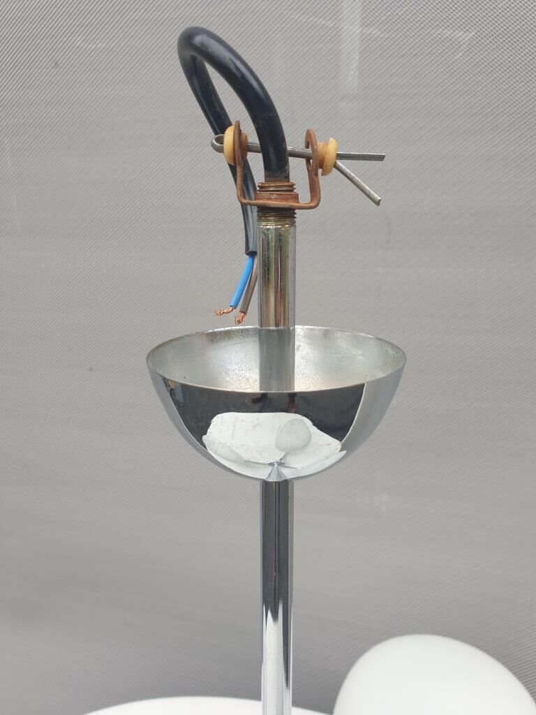 Sputnik 1970 triplet globes opal glass