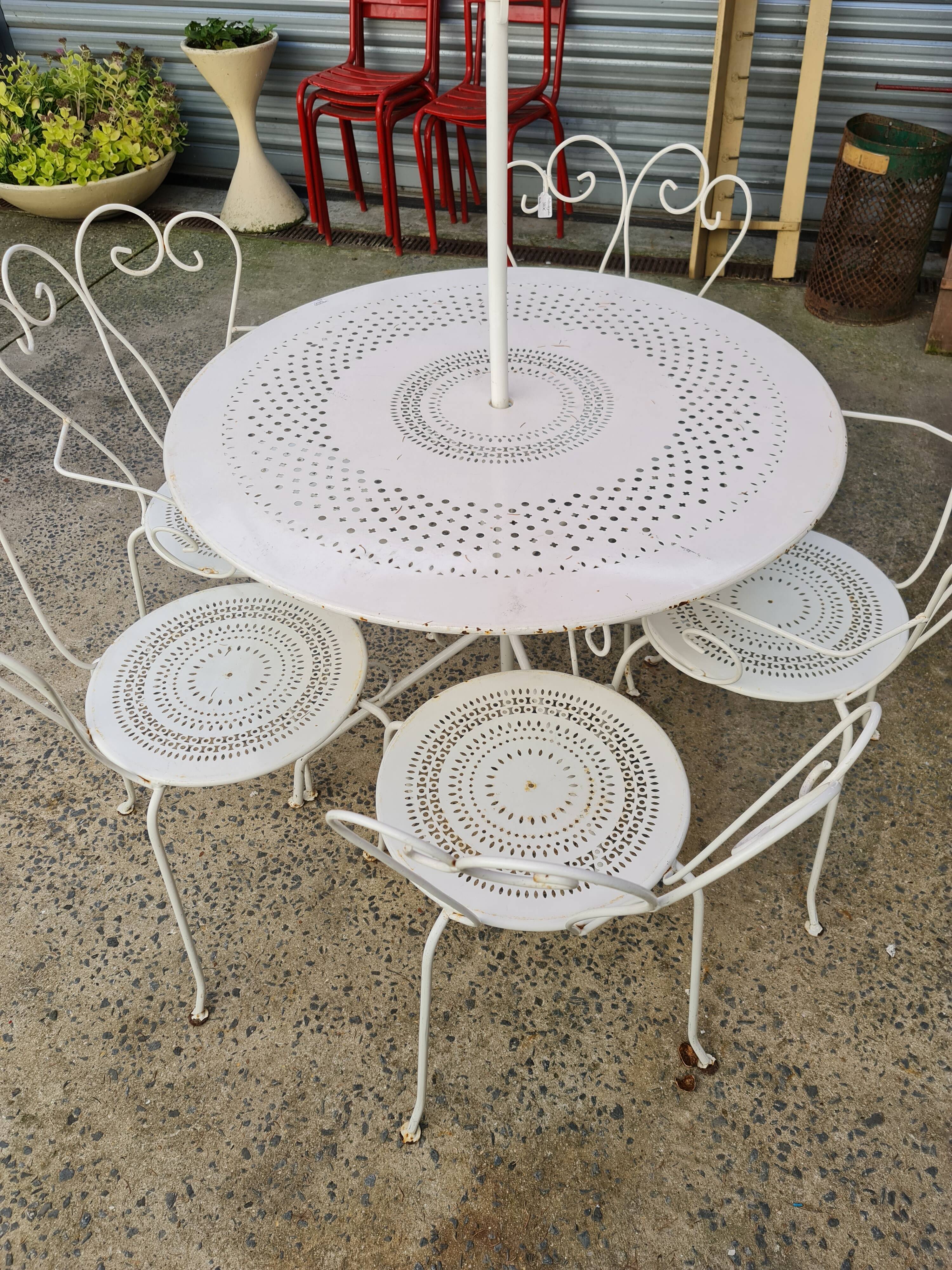 Salon de jardin fer forgé blanc