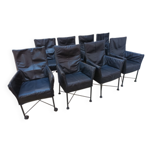 Huit fauteuils en cuir - van