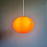 Large Space Age pendant light in orange opaline, 1960s-70s