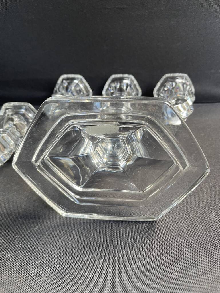 Pair of crystal candlesticks – Bernard Schott – Hellert (Moselle)