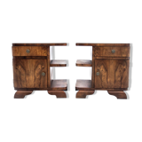 Art deco bedside tables, poland, 1950s