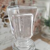 Vintage glass whiskey decanter curved hexagonal shape