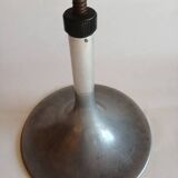 Tabouret pied tulipe à vis,  aluminium et cuir