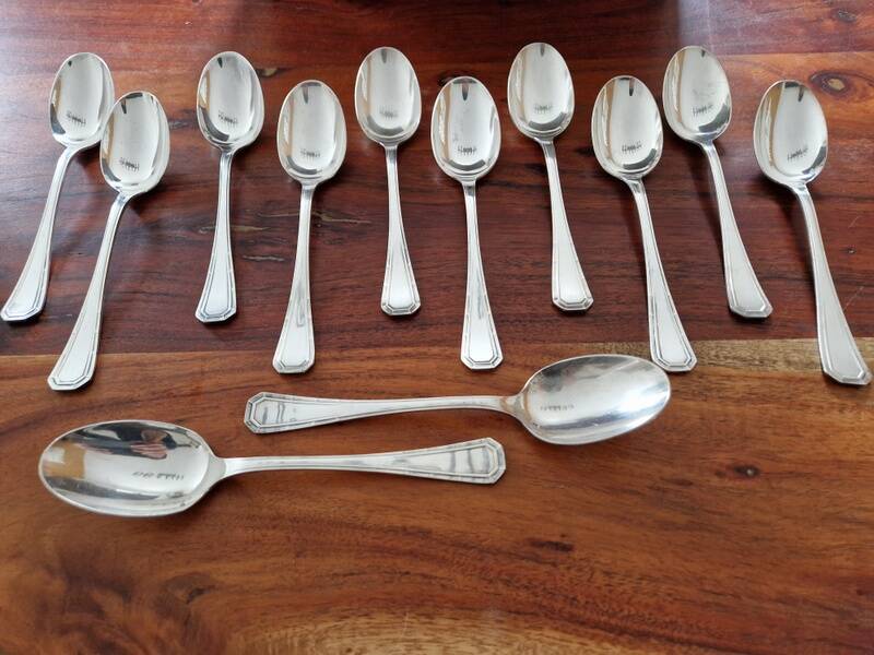 Christofle - Set of 12 Tosca pattern silver-plated table spoons