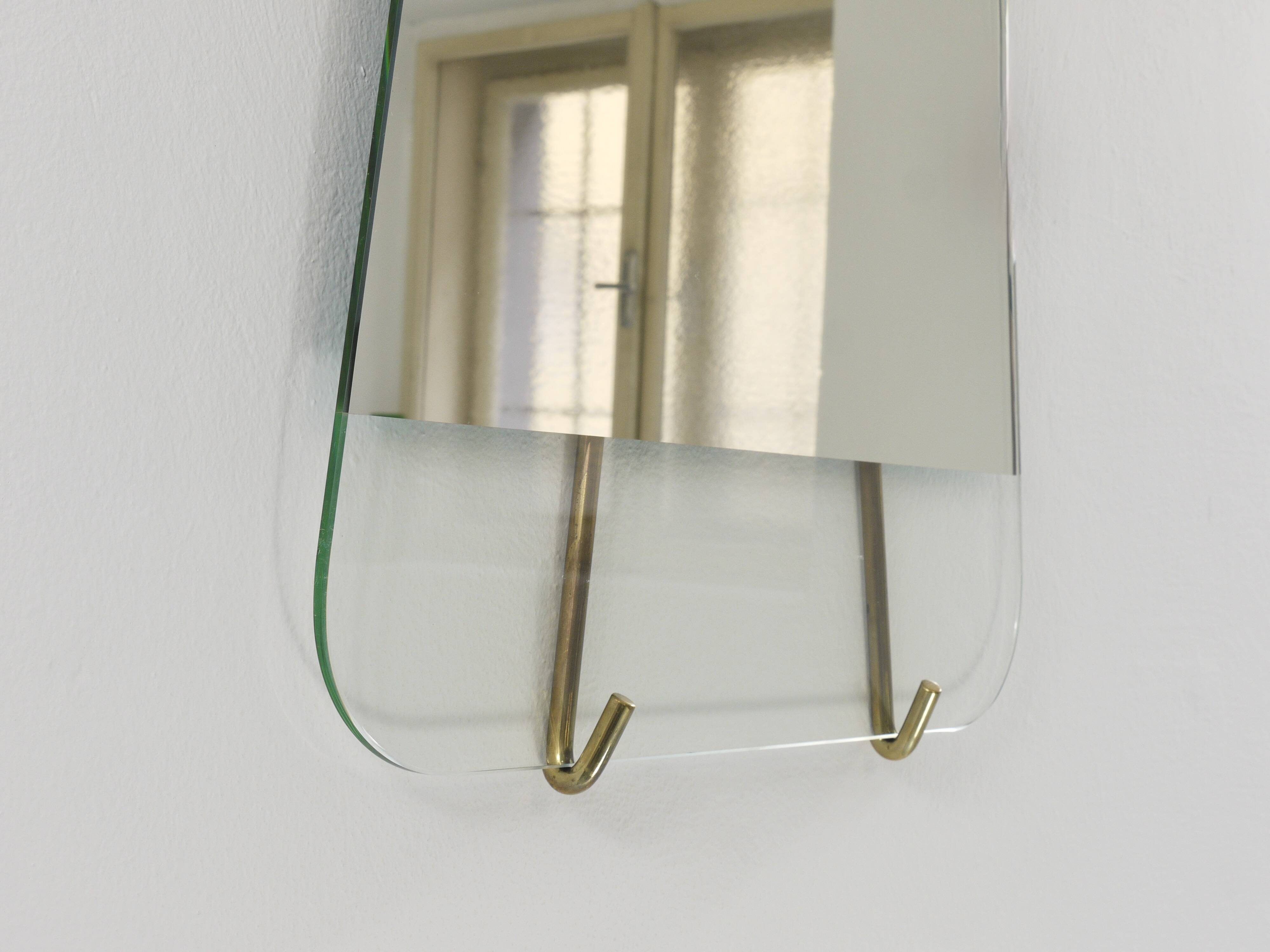 Carl Aubock Vienna Rare Brass Wall Mirror No. 38, Austria, 1950s