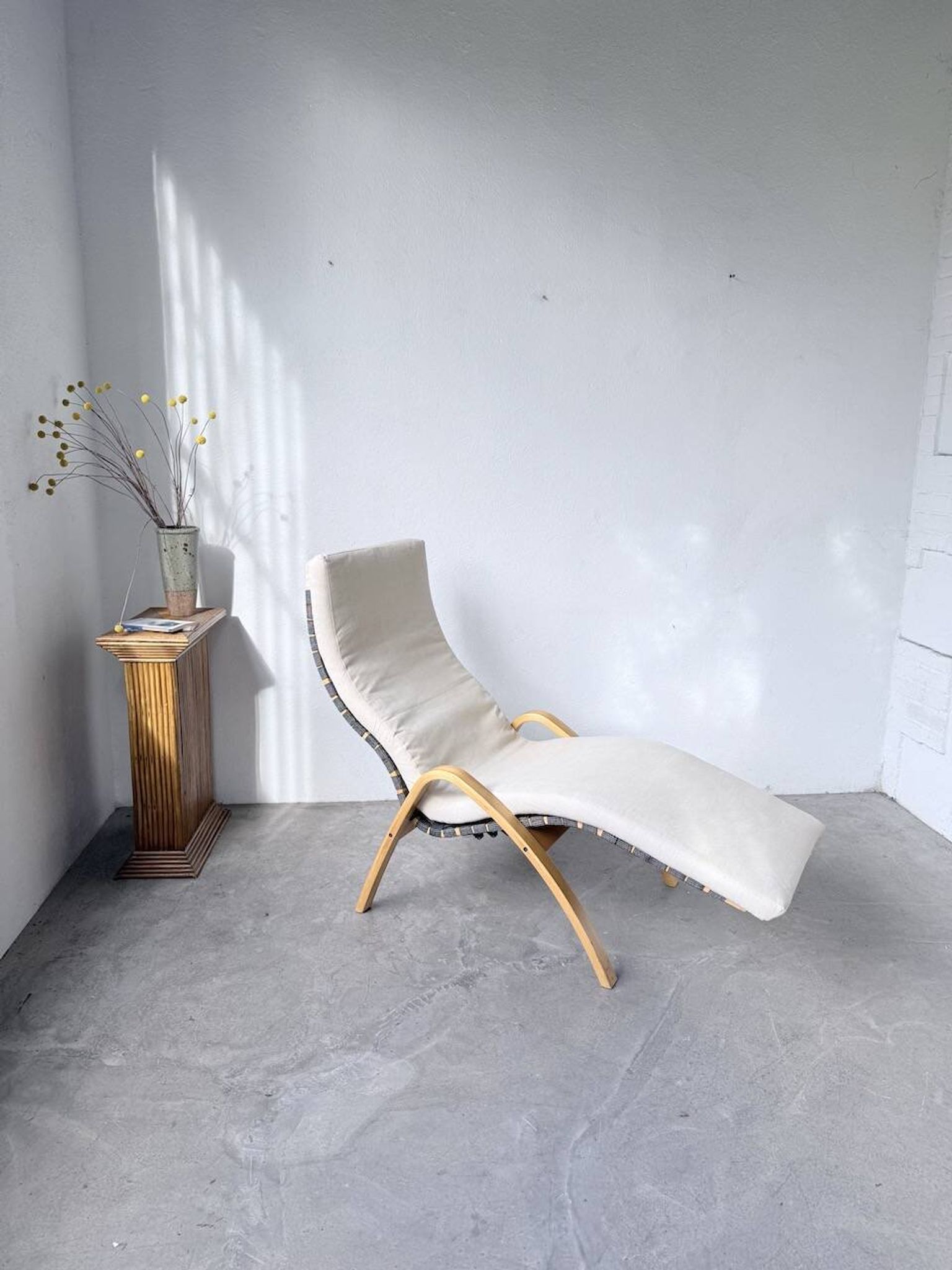 Ikea vintage Kim Samson curved beech wood deck chair