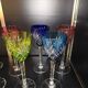 12 coloured cups / glasses Saint-Louis model Chantilly