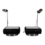 Set of 2 side tables with integrated lamp