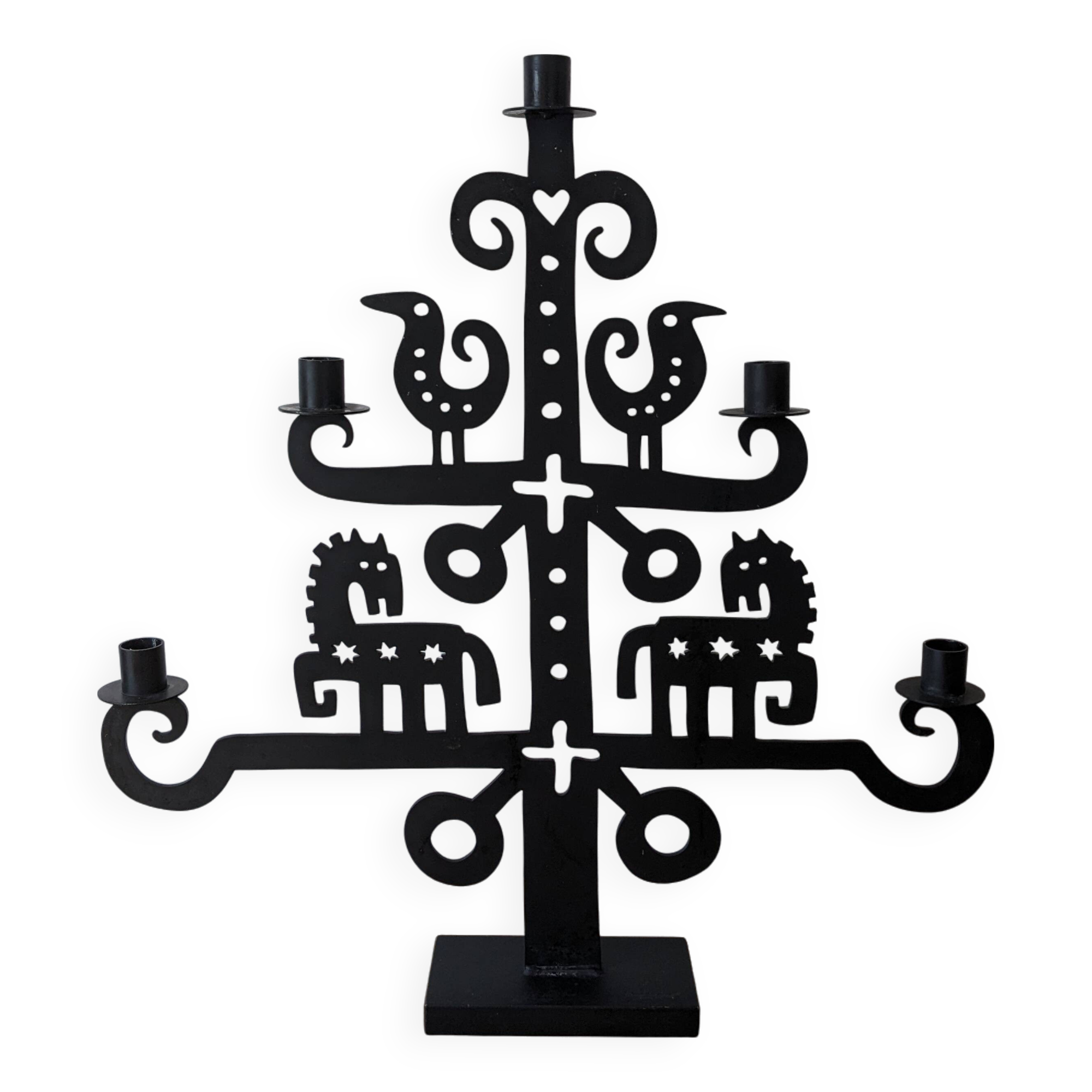 Wrought iron candlestick - height 53 cm