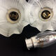 Pair of brass swan collar wall sconces, porcelain fastening. Vintage