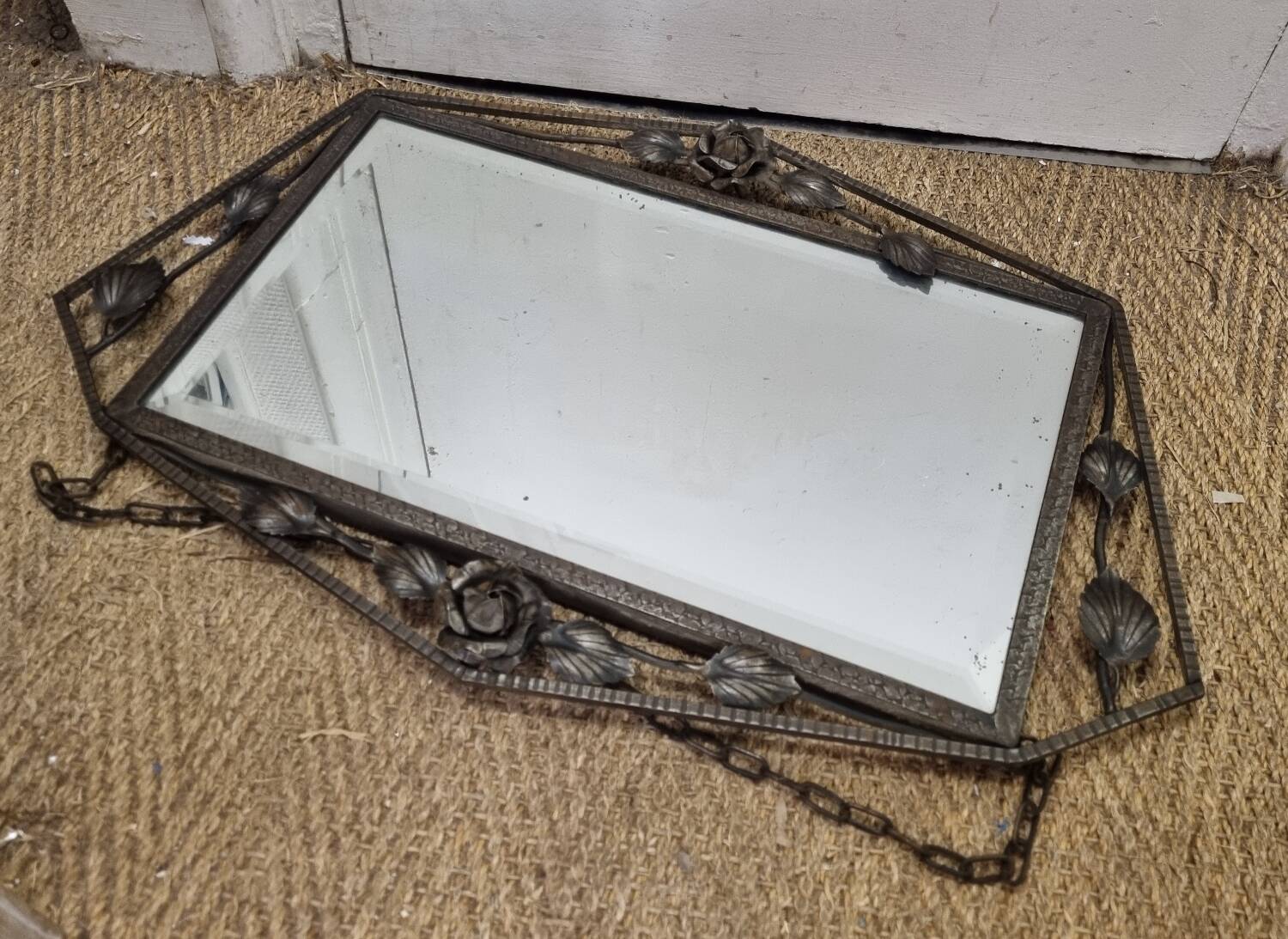 Art Nouveau beveled mirror (69X47cm)