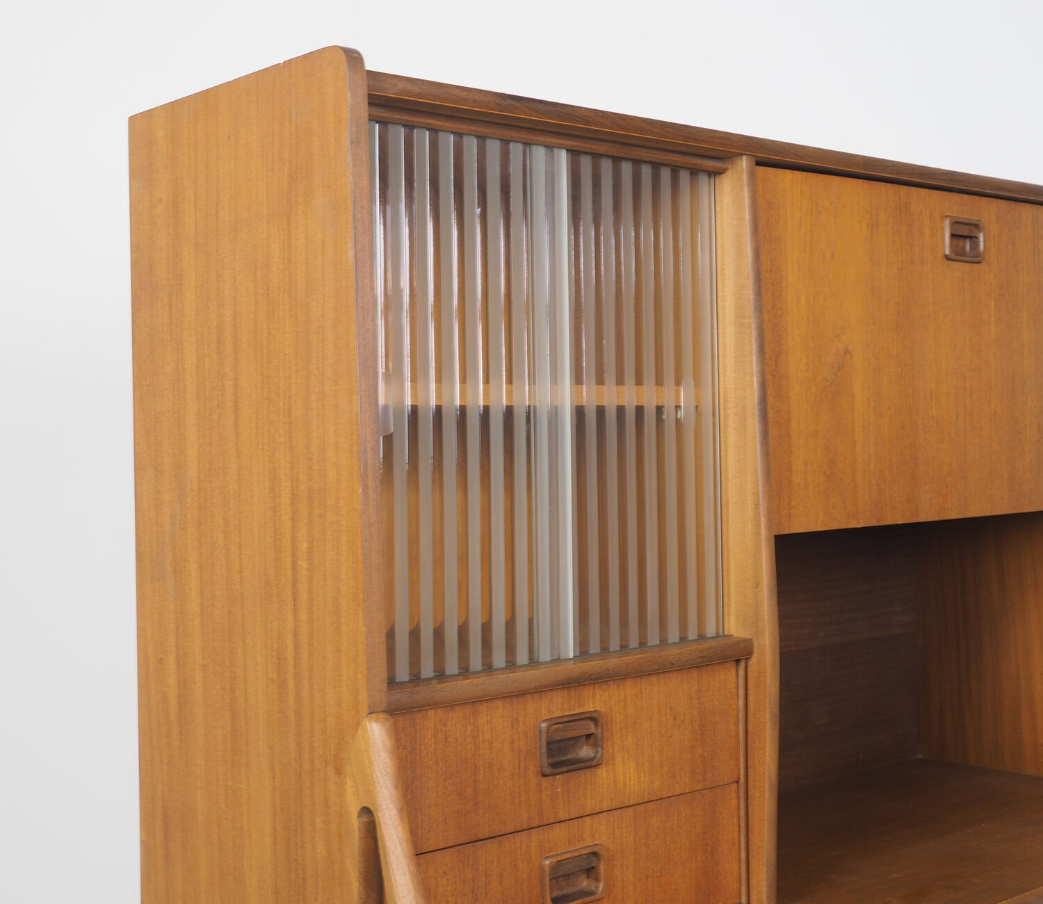Vintage dutch teak buffet with showcase 1960