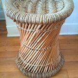 Vintage wicker and rope stool