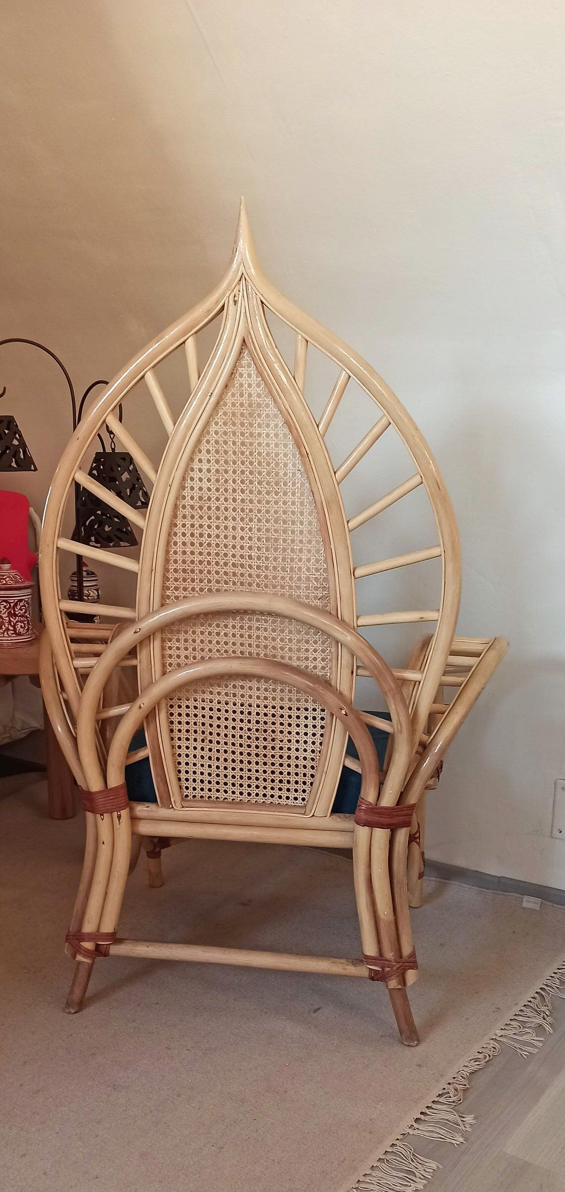 Rattan armchair and canning