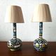 Pair of Spanish painted wooden lamps
