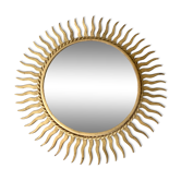 Vintage gold metal sun mirror