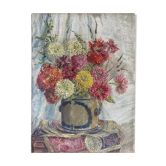 Painting HSToile "Bouquet of flowers" signed Desains 1947