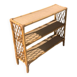 Rattan shelf with crossbars 60's
