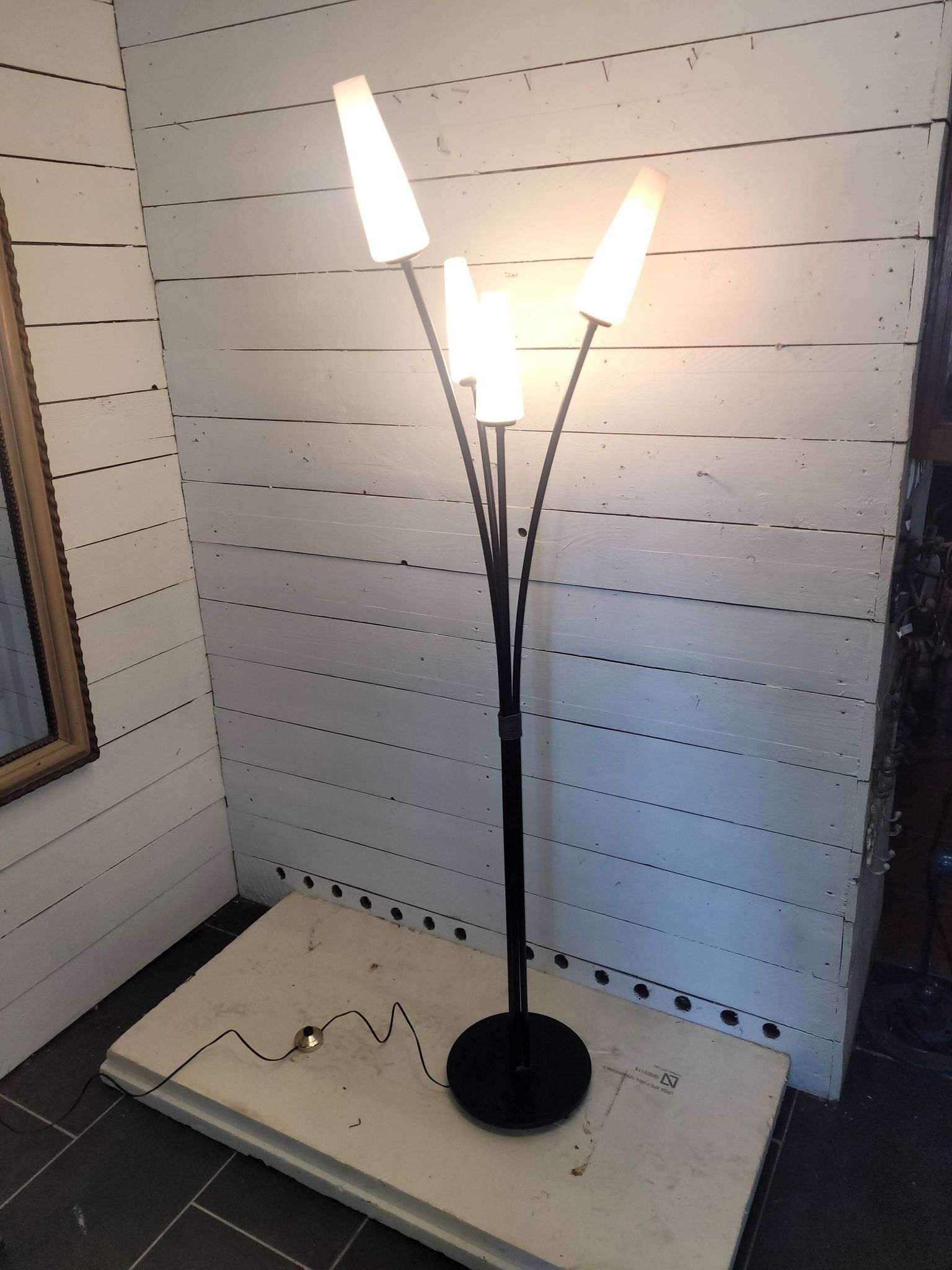 Lampadaire vintage 4 lumières des années 60