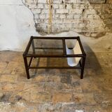 Table basse en bambou des années 70 avec porte revue intégré