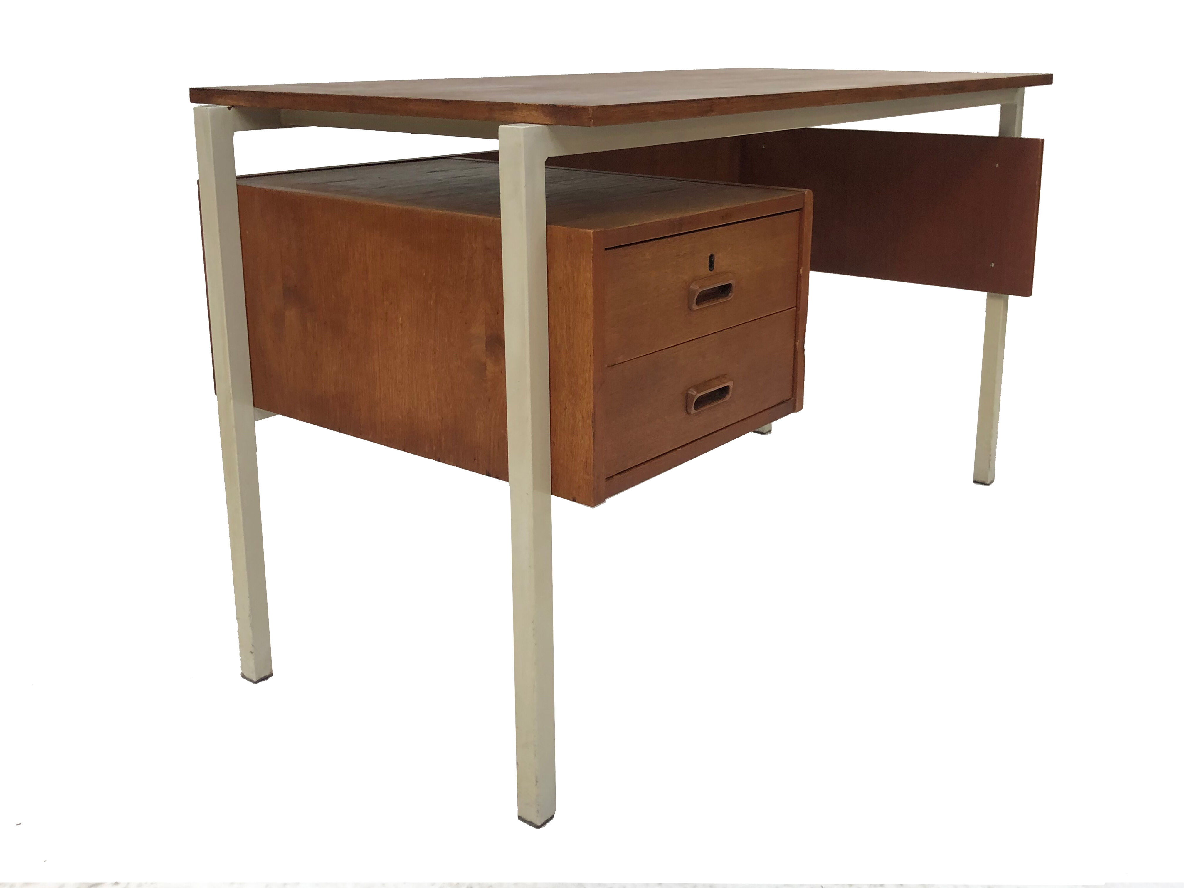 Vintage desk of the 1960s in teak veneer