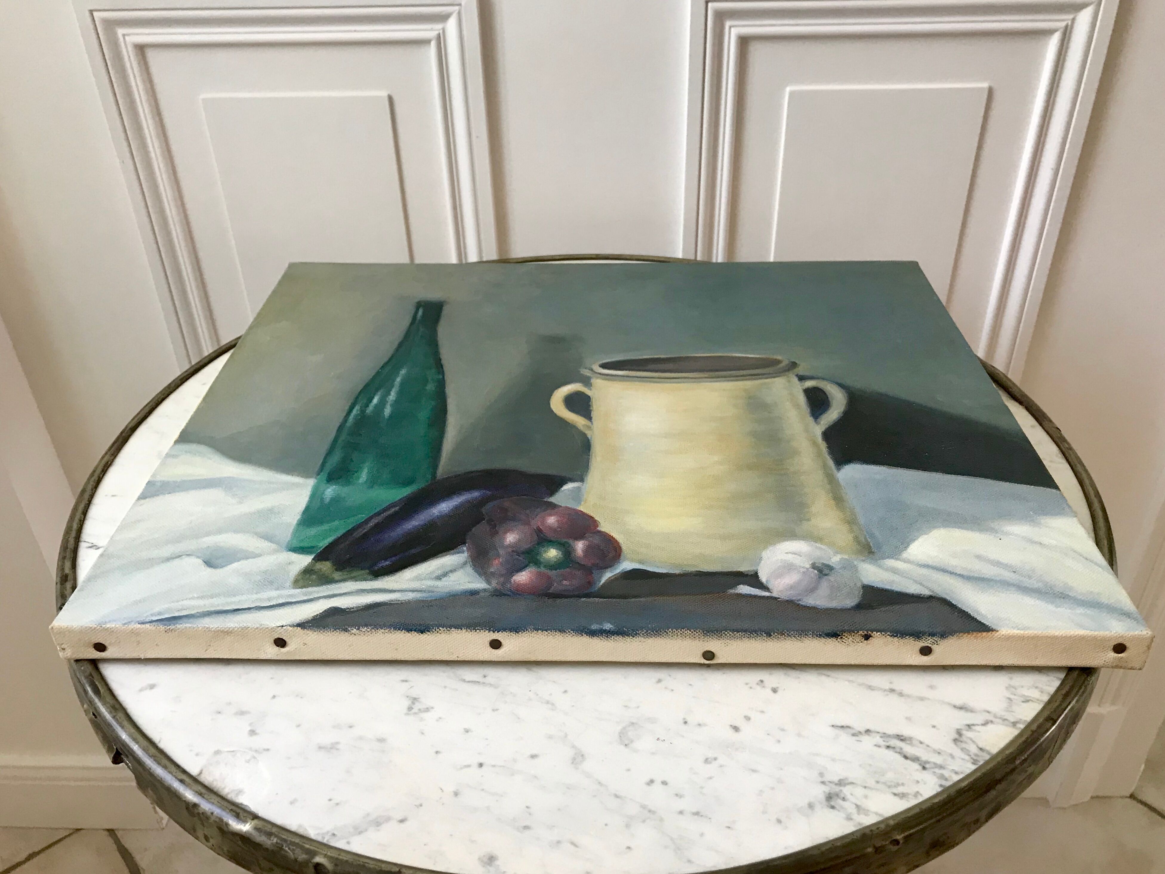 tableau huile sur toile nature morte vintage