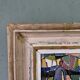 1951 Mid-Century Modern "Figures in Colour" Vintage Geometric Abstract Figurative Oil Painting, Fram