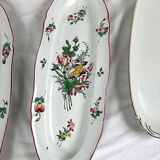 Series of three fish dishes, Lunéville earthenware and Limoges porcelain