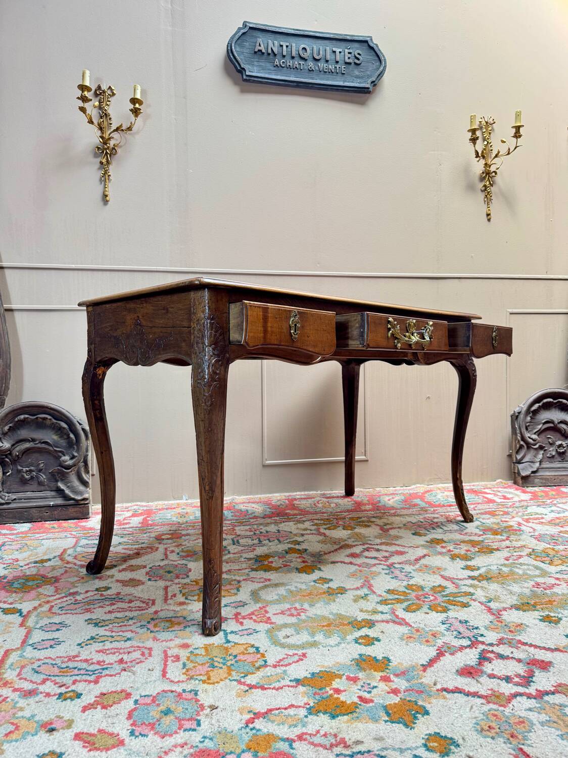 18th century Regency period natural wood desk