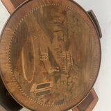 Louis XVI style marquetry pedestal table with removable top, 20th century