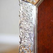 Early-20th Century Wooden Tray with Metal Openwork Border, 1950s