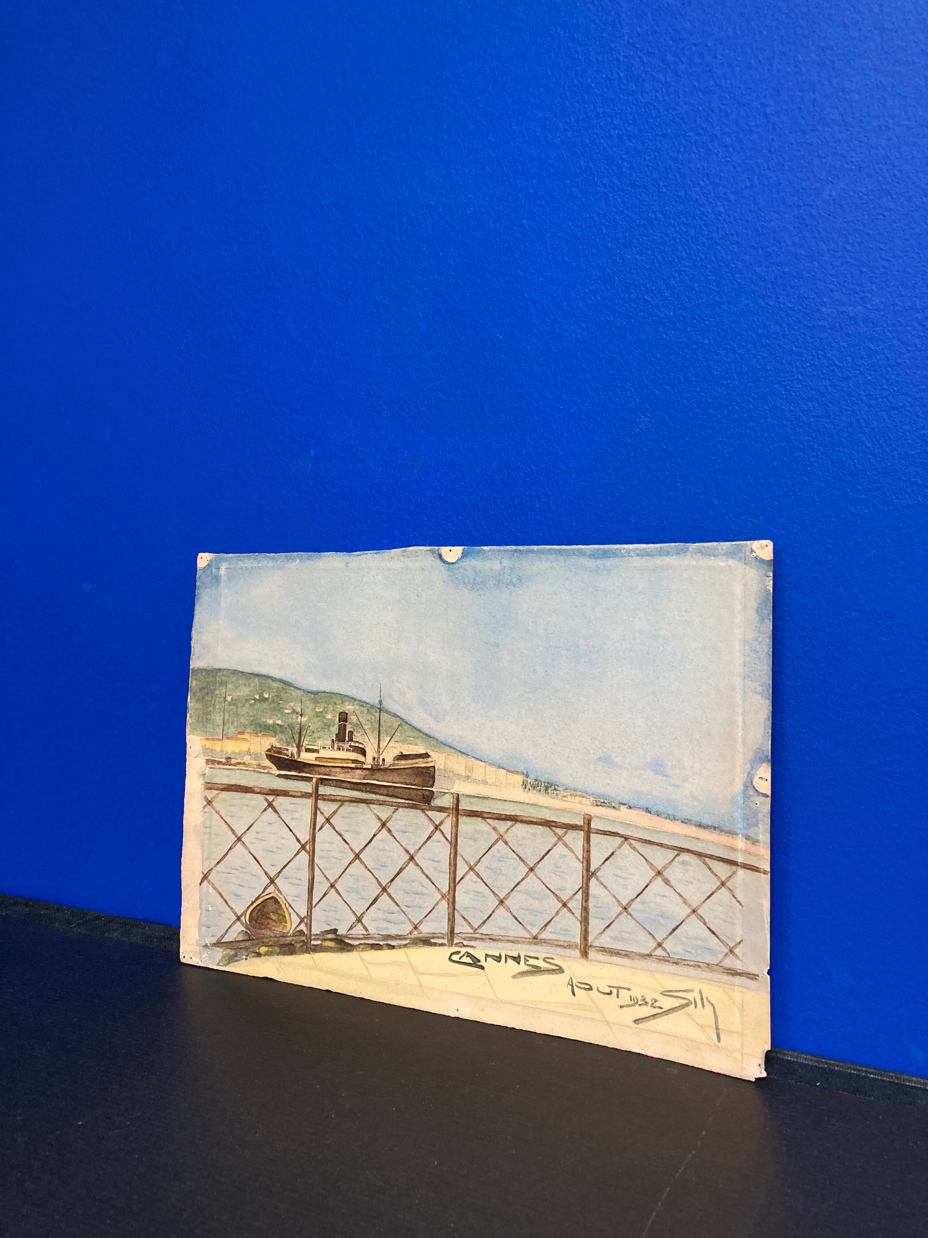 Vintage marine watercolor