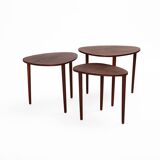 Set of Three Nesting Tables by Beder Trædrejeri, Denmark 1960s