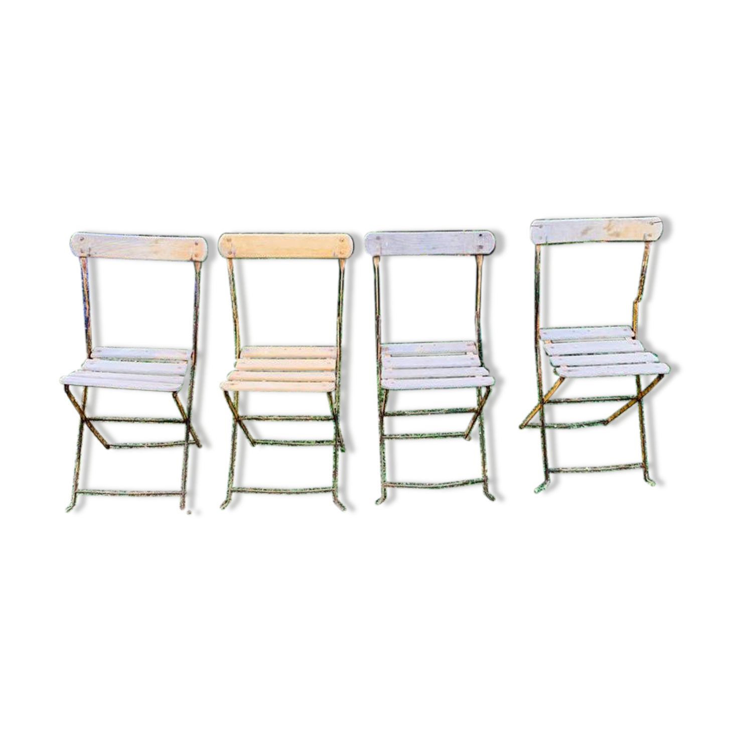 Set of 4 folding garden chairs