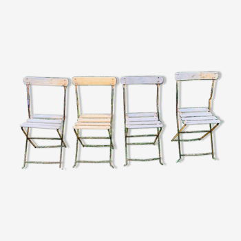 Ensemble de 4 chaises de jardin pliantes