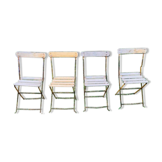 Set of 4 folding garden chairs