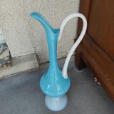 Vase carafe opaline bleue Murano
