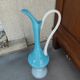 Murano blue opaline carafe vase
